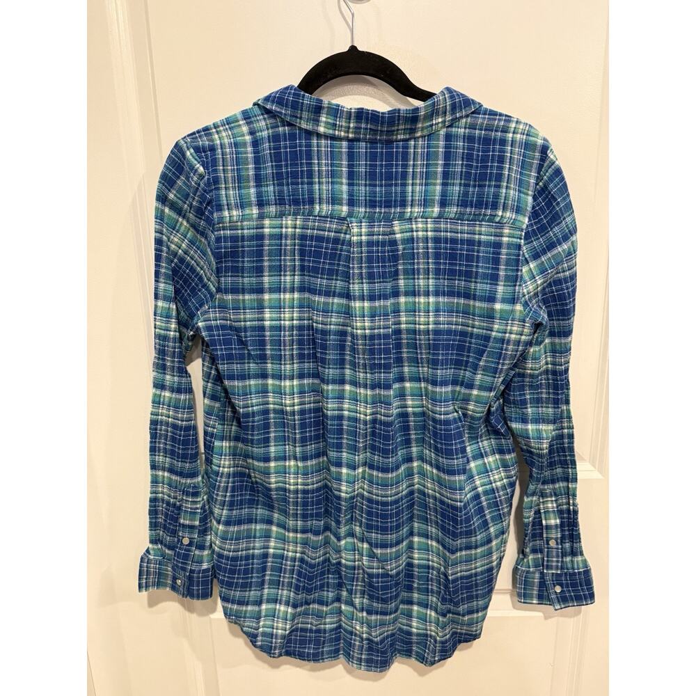 Sundance Western Joy Plaid Pearl Snap Button-Up Shirt Blue and Green Sz Large - Picture 2 of 6